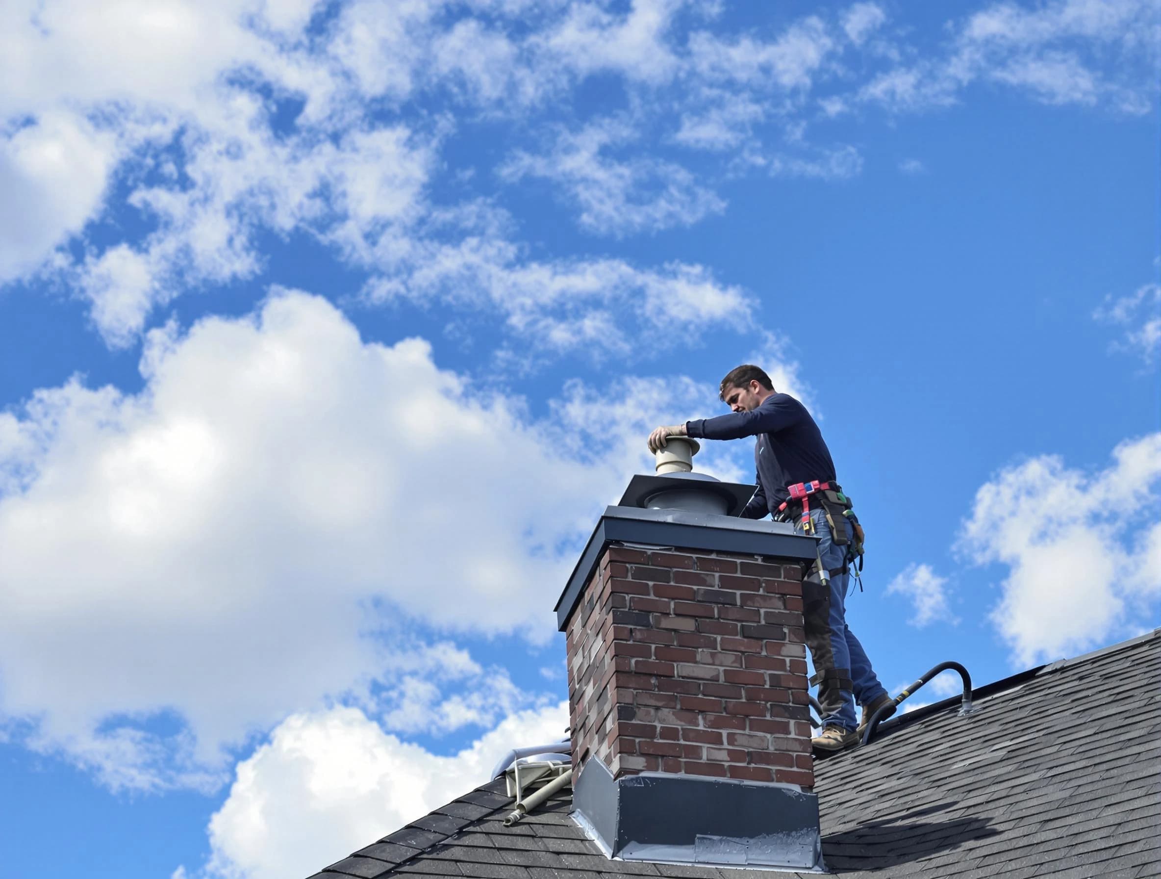 Pleasant View Chimney Sweep installing a sturdy chimney cap in Pleasant View, UT