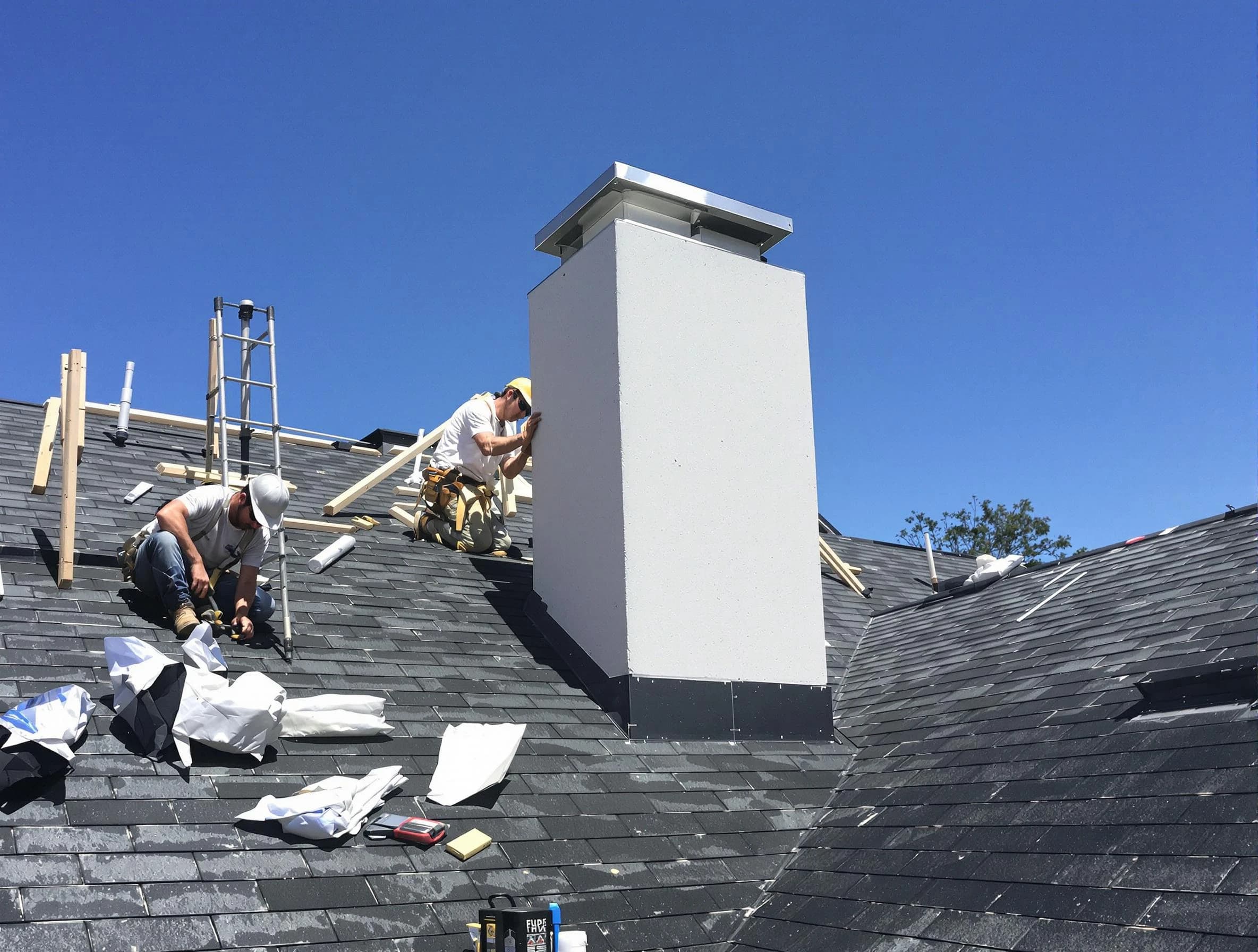 Pleasant View Chimney Sweep crew installing a new chimney in Pleasant View, UT