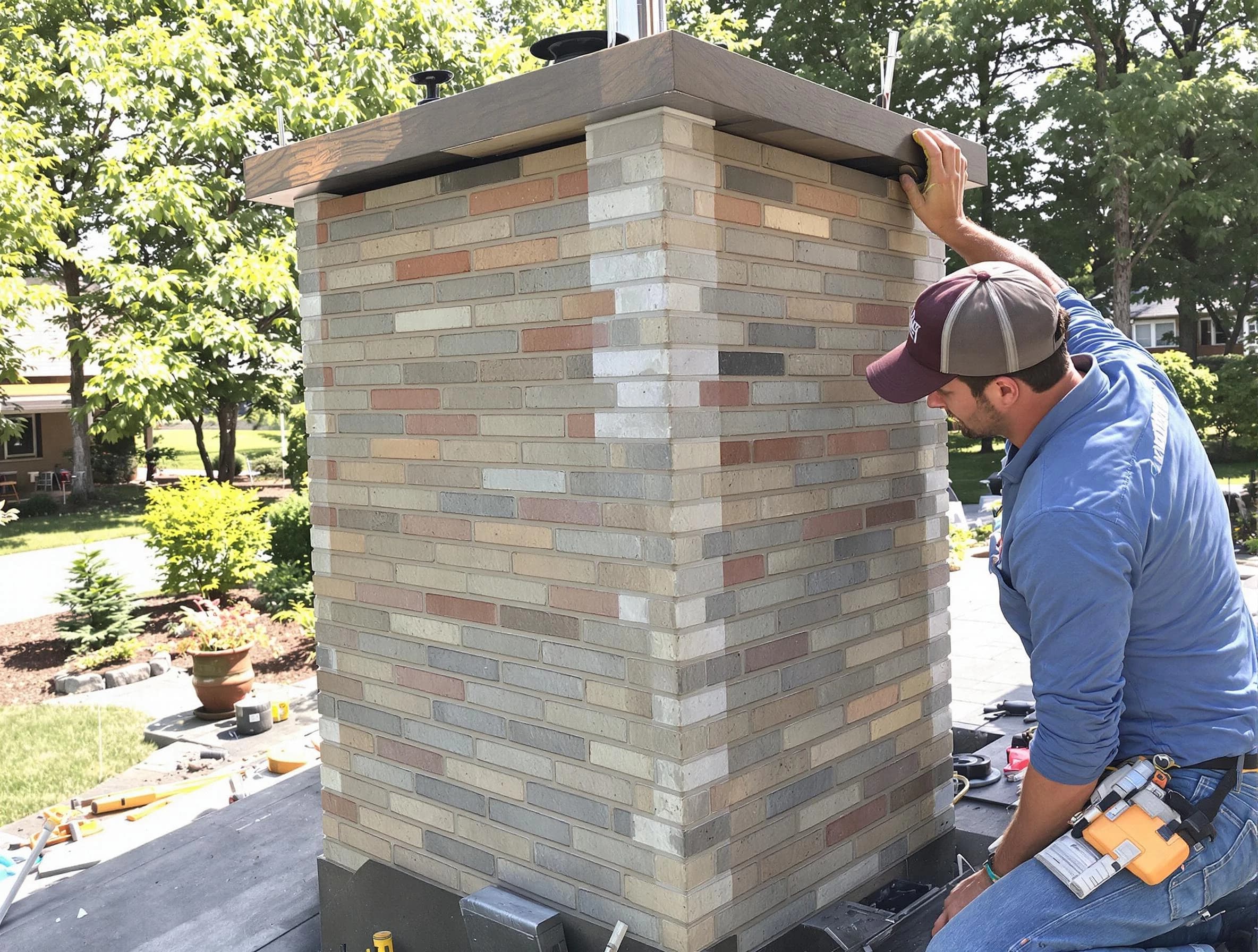 Pleasant View Chimney Sweep completing a modern chimney remodel in Pleasant View, UT