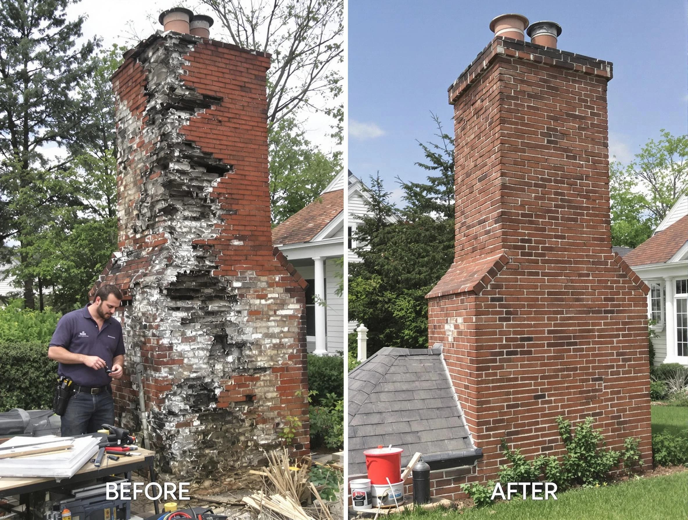 Pleasant View Chimney Sweep performing a full chimney restoration in Pleasant View, UT