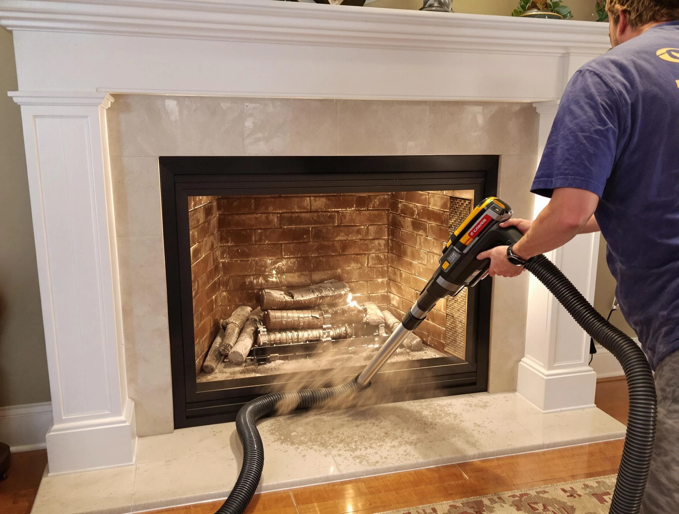 Fireplace cleaning performed by Pleasant View Chimney Sweep in Pleasant View, UT