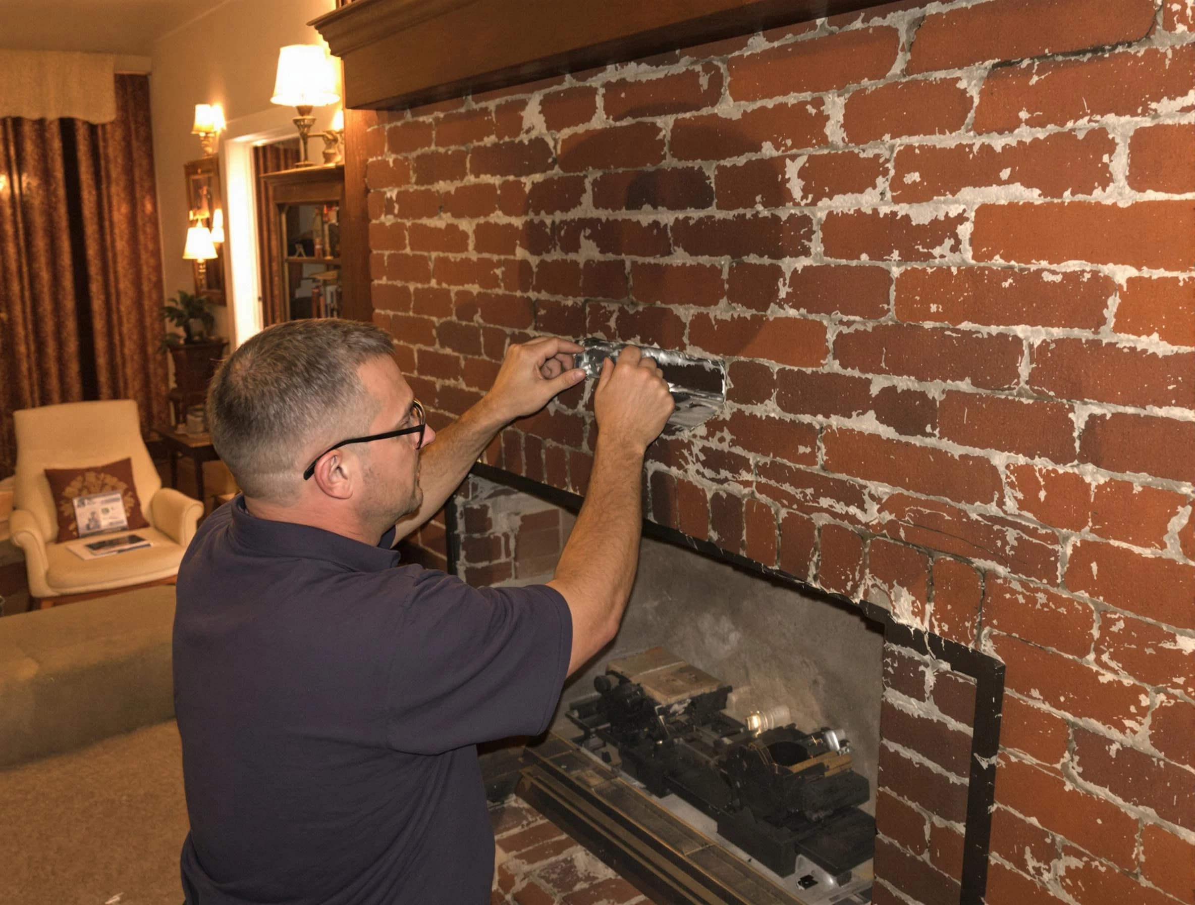 Pleasant View Chimney Sweep expert fixing a fireplace in Pleasant View, UT