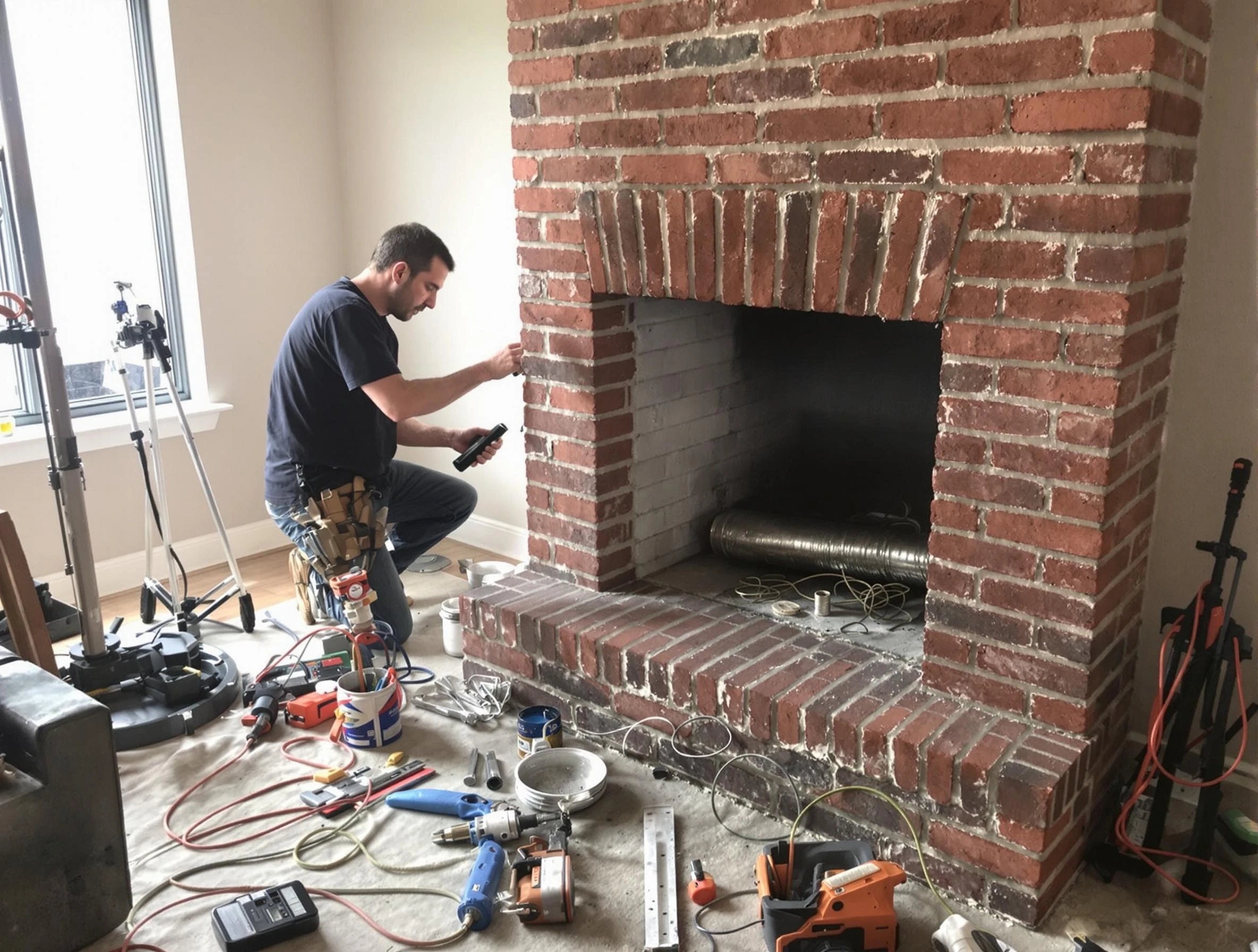 Pleasant View Chimney Sweep specialist finalizing chimney liner service in Pleasant View, UT