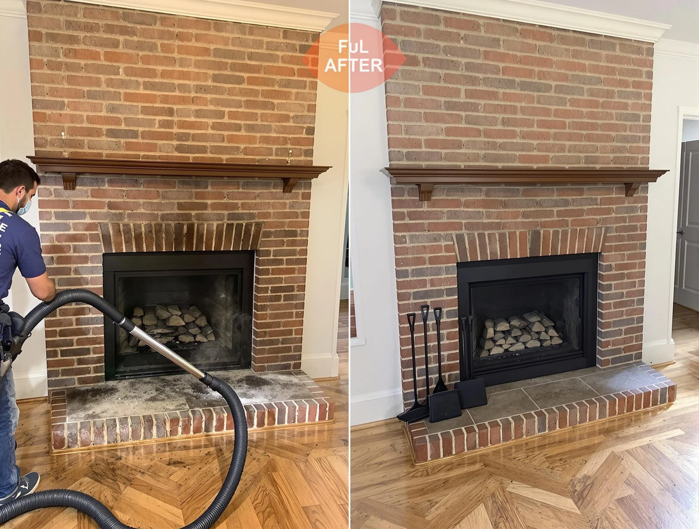 Pleasant View Chimney Sweep carefully sanitizing a fireplace in Pleasant View, UT
