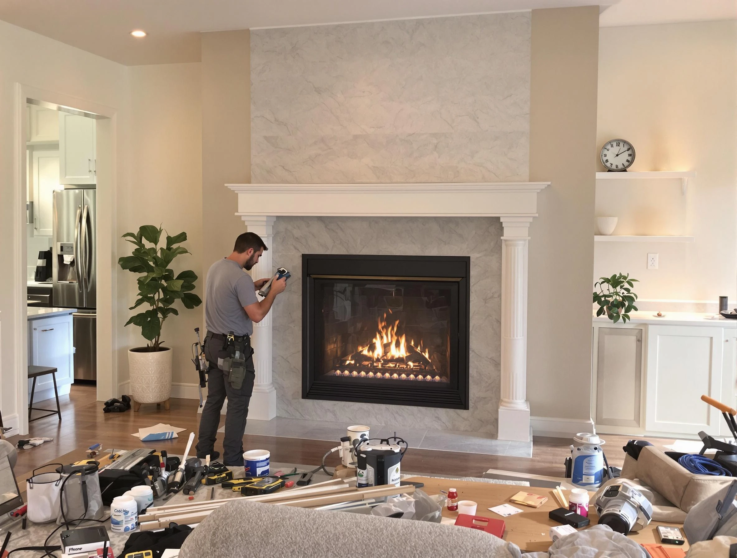 Newly installed fireplace by Pleasant View Chimney Sweep in Pleasant View, UT